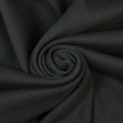 Tissu maille coton côtelé stretch - noir - photo 1/4 | So Tissus