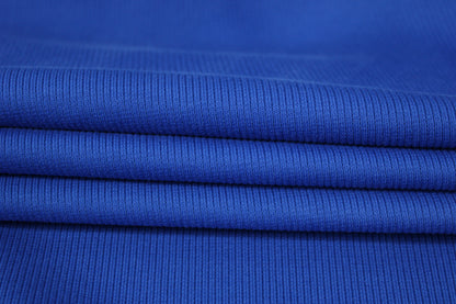Tissu maille coton côtelé stretch - bleu électrique - photo 2/4 | So Tissus
