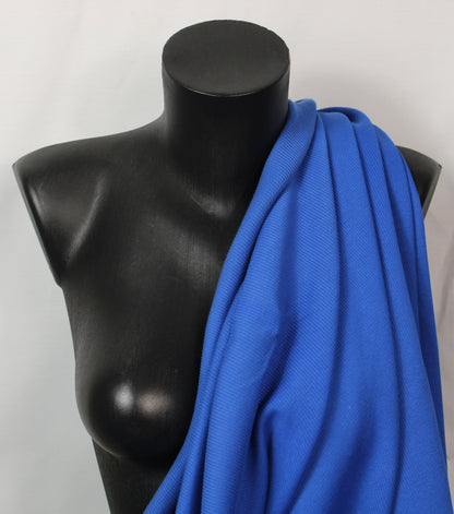 Tissu maille coton côtelé stretch - bleu électrique - photo 3/4 | So Tissus