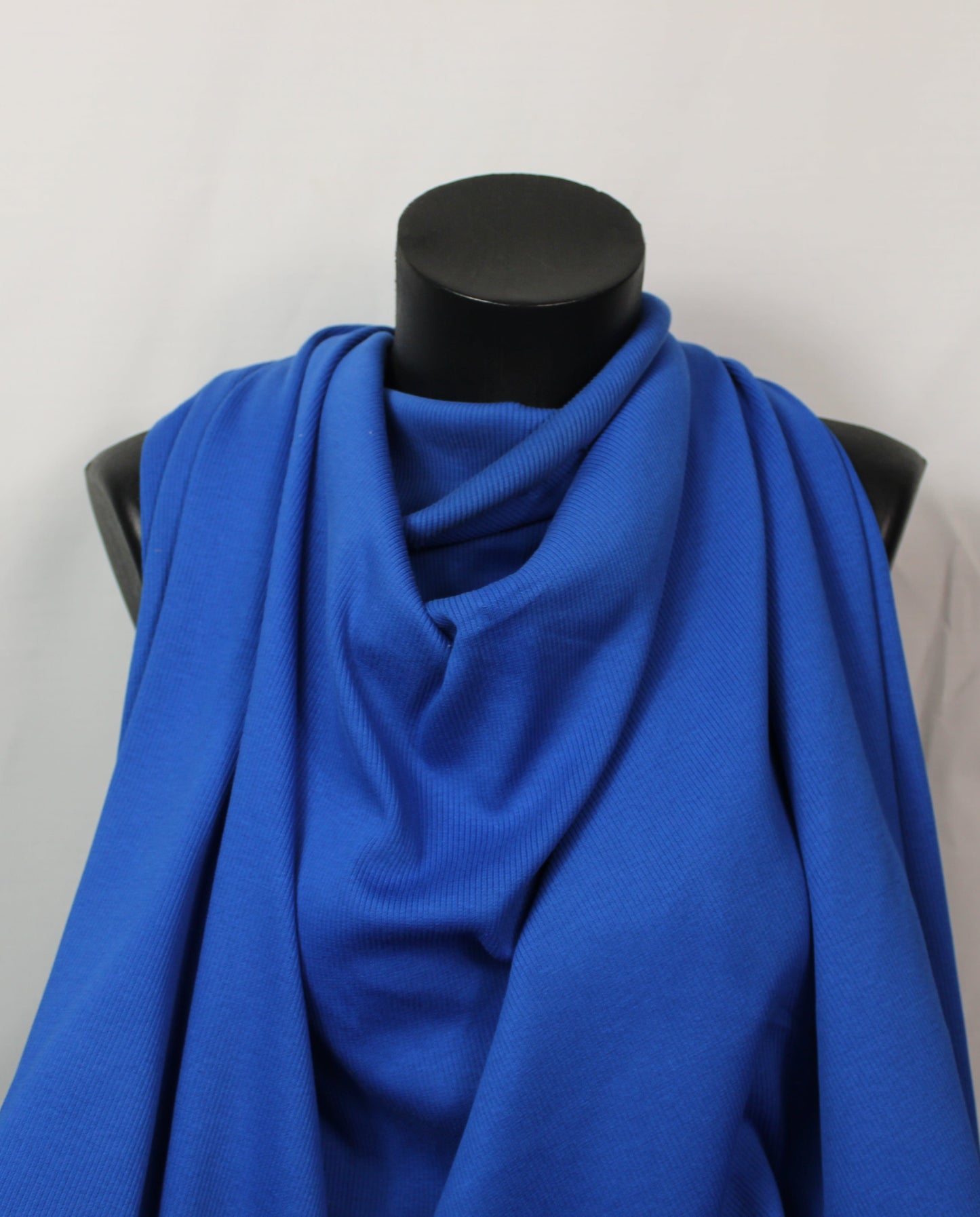 Tissu maille coton côtelé stretch - bleu électrique - photo 4/4 | So Tissus