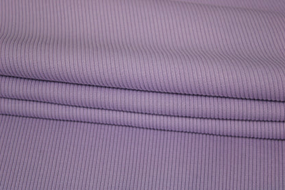 Tissu maille coton côtelé stretch - lilas - photo 2/4 | So Tissus