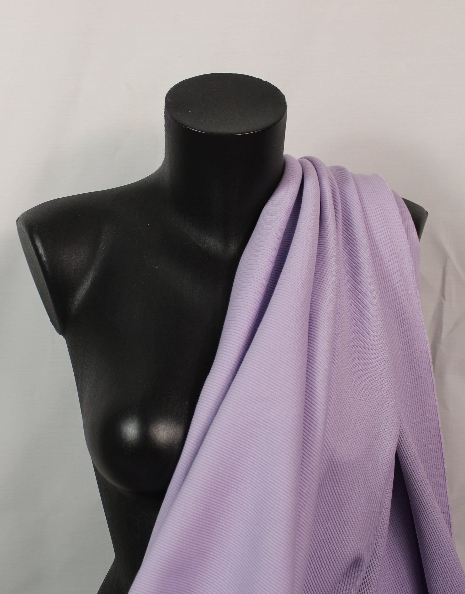 Tissu maille coton côtelé stretch - lilas - photo 3/4 | So Tissus