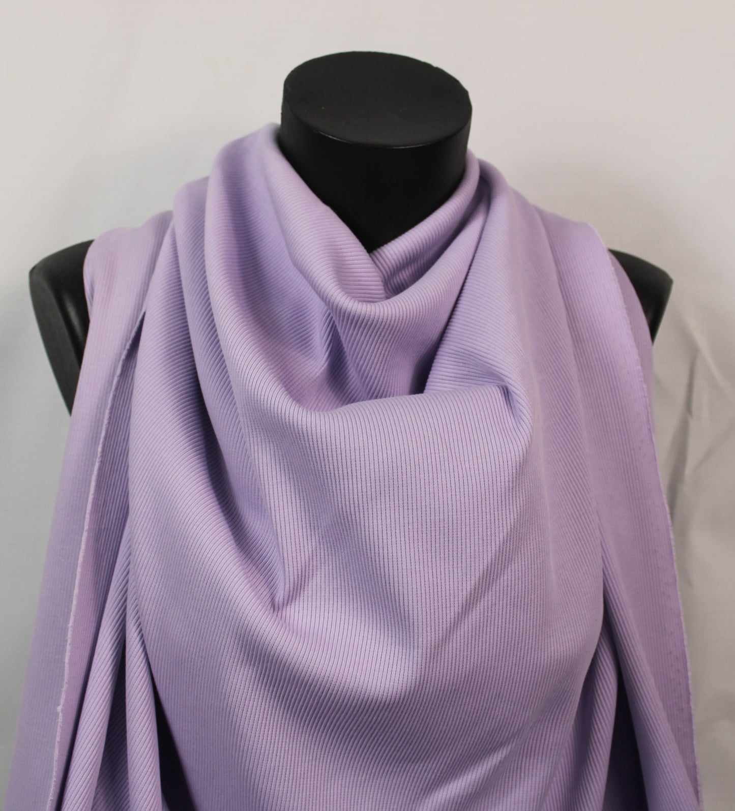 Tissu maille coton côtelé stretch - lilas - photo 4/4 | So Tissus