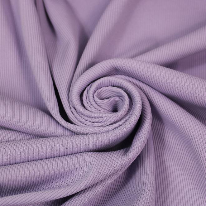 Tissu maille coton côtelé stretch - lilas - photo 1/4 | So Tissus