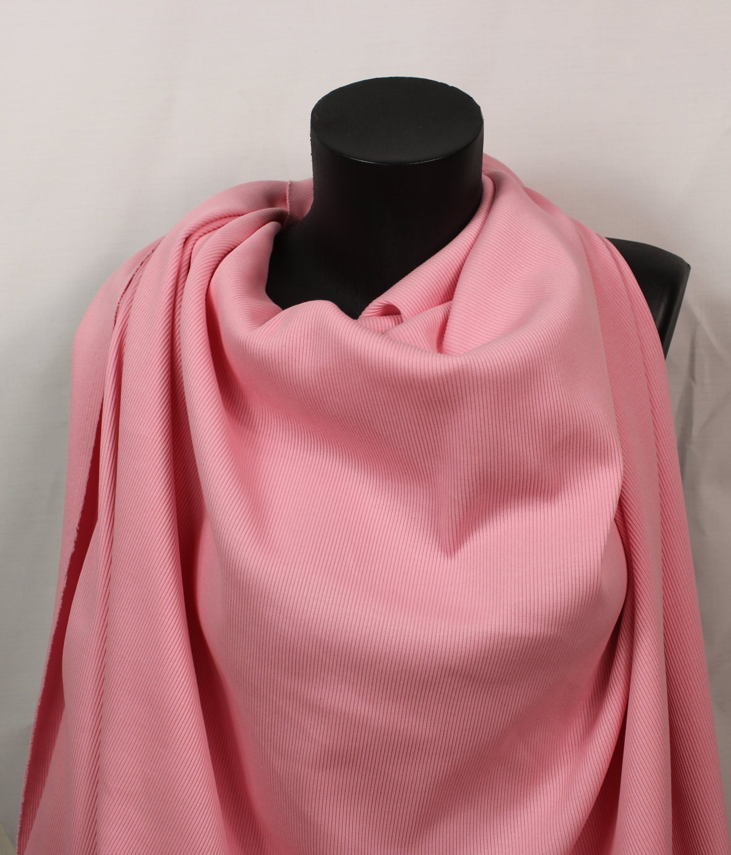 Tissu maille coton côtelé stretch - rose clair - photo 4/4 | So Tissus