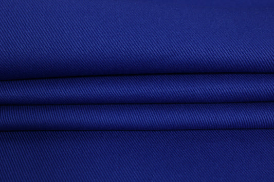 Tissu gabardine sergé de coton - bleu électrique - photo 2/4 | So Tissus