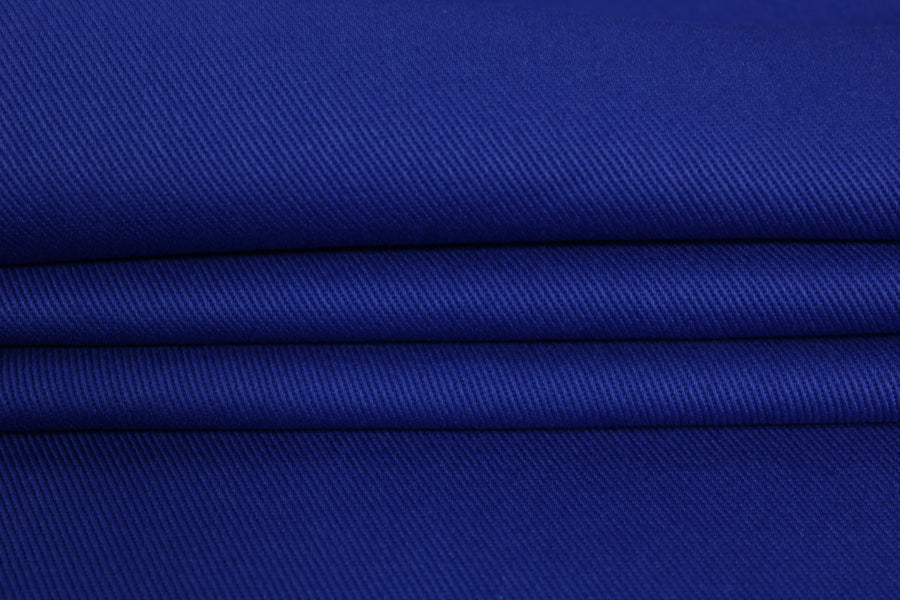 Tissu gabardine sergé de coton - bleu électrique