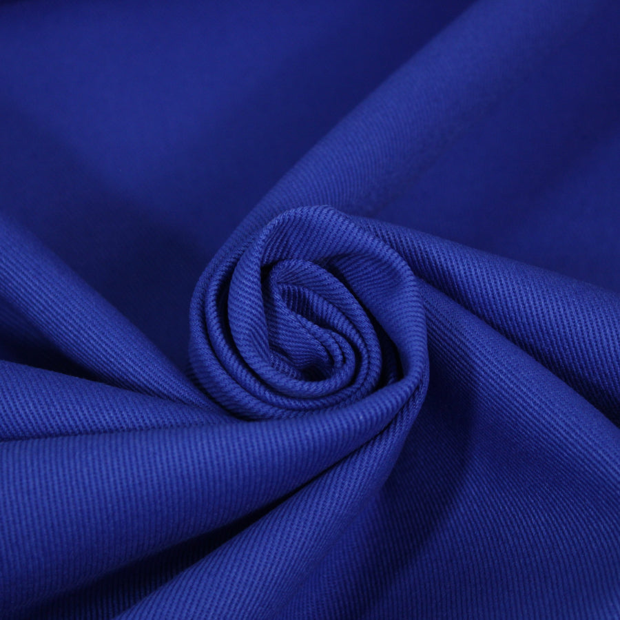 Tissu gabardine sergé de coton - bleu électrique