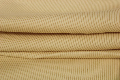 Tissu maille coton côtelé stretch - écru - photo 2/4 | So Tissus