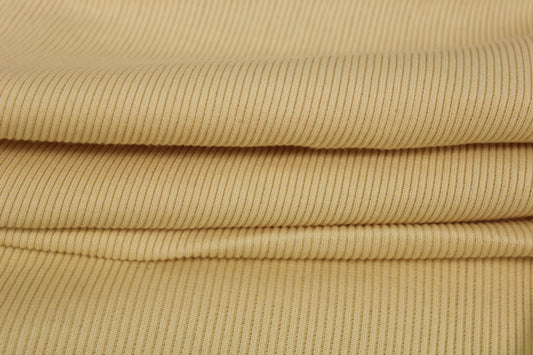 Tissu maille coton côtelé stretch - écru - photo 2/4 | So Tissus