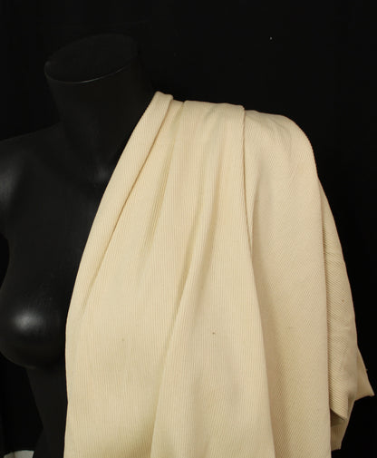 Tissu maille coton côtelé stretch - écru - photo 3/4 | So Tissus