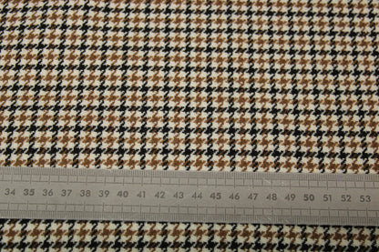 Tissu drap de laine - pieds de poule - beige, blanc et noir - photo 5/5 | So Tissus