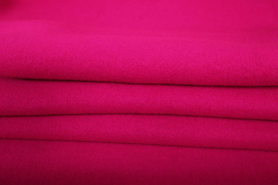 Tissu double drap cachemire et laine - fuchsia