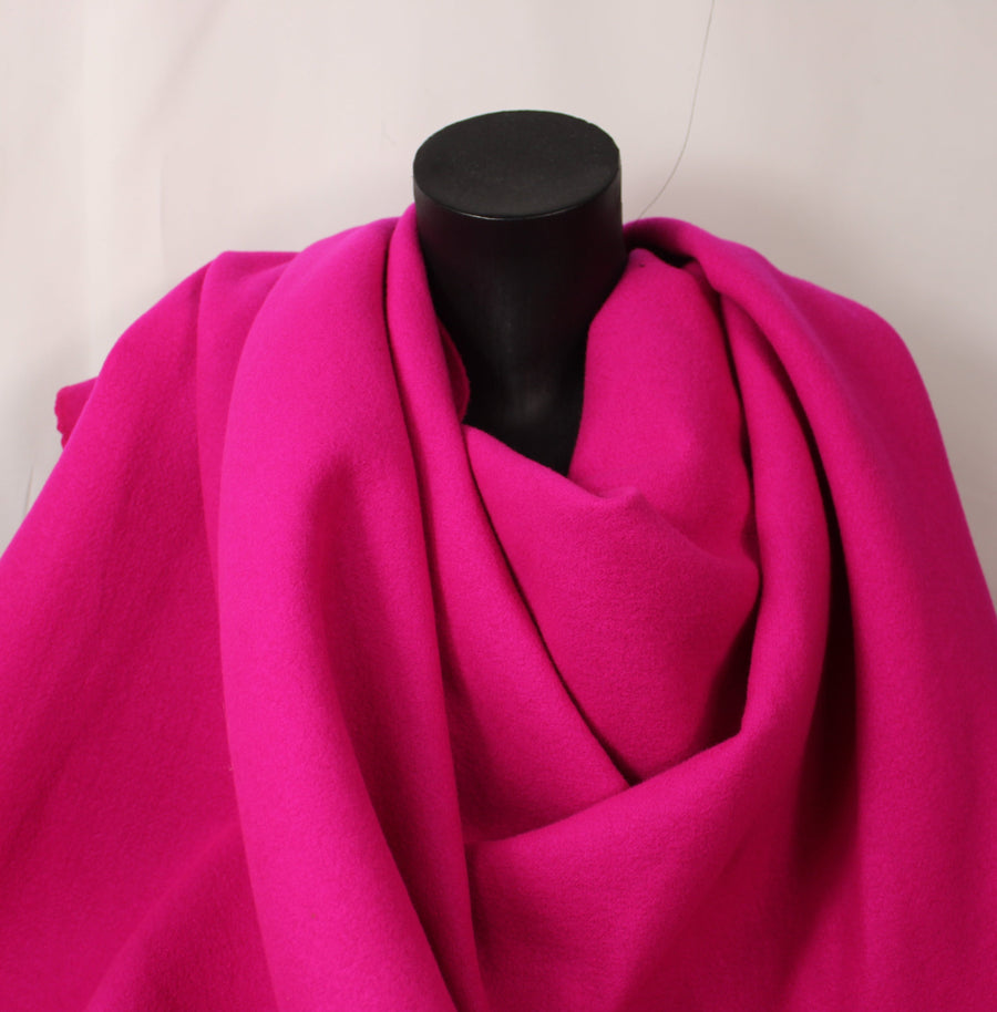 Tissu double drap cachemire et laine - fuchsia