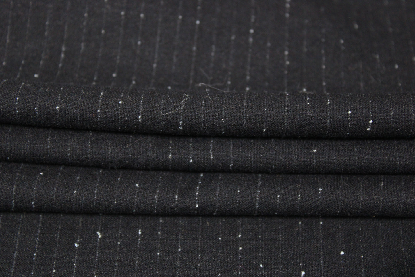 Tissu flanelle de laine - à rayures - bleu marine foncé - photo 2/4 | So Tissus