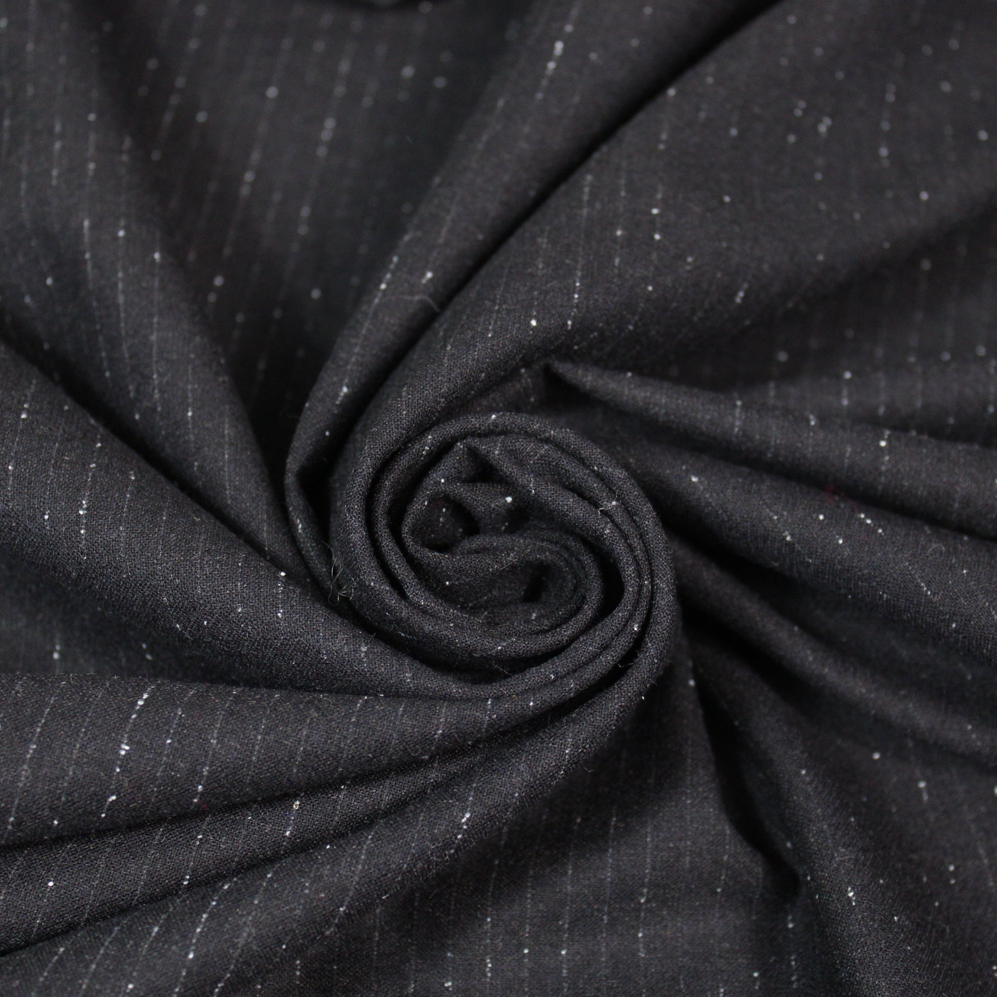 Tissu flanelle de laine - à rayures - bleu marine foncé - photo 1/4 | So Tissus