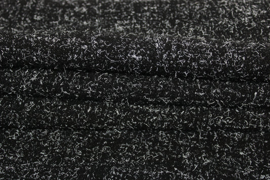 Tissu drap de laine moucheté - noir et blanc - photo 2/4 | So Tissus