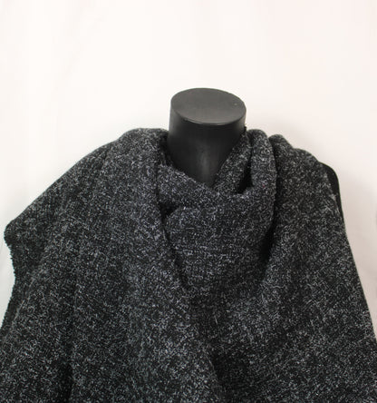 Tissu drap de laine moucheté - noir et blanc - photo 4/4 | So Tissus