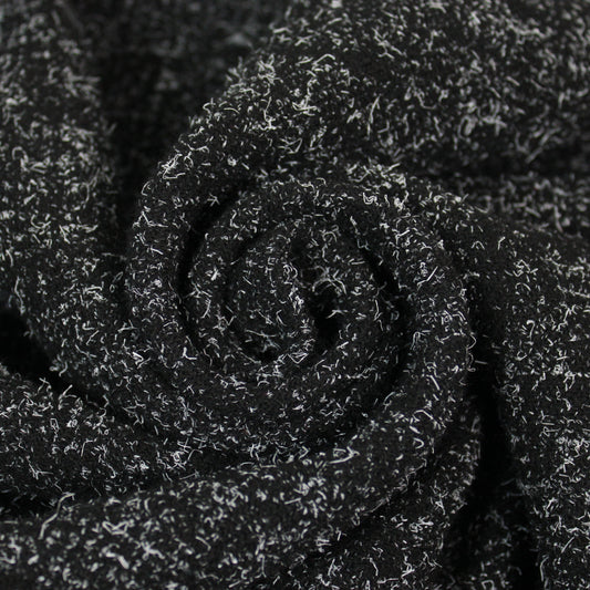 Tissu drap de laine moucheté - noir et blanc - photo 1/4 | So Tissus