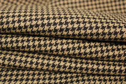Tissu drap de laine - pieds de poule - beige et marron - photo 2/5 | So Tissus