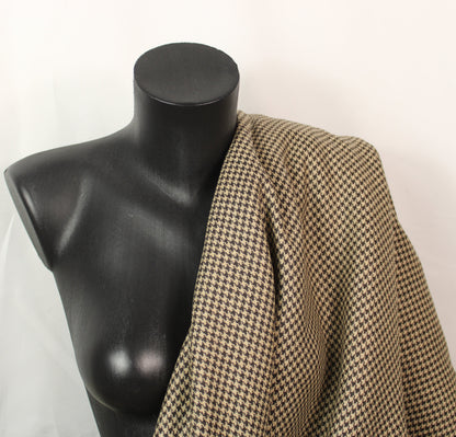 Tissu drap de laine - pieds de poule - beige et marron - photo 3/5 | So Tissus