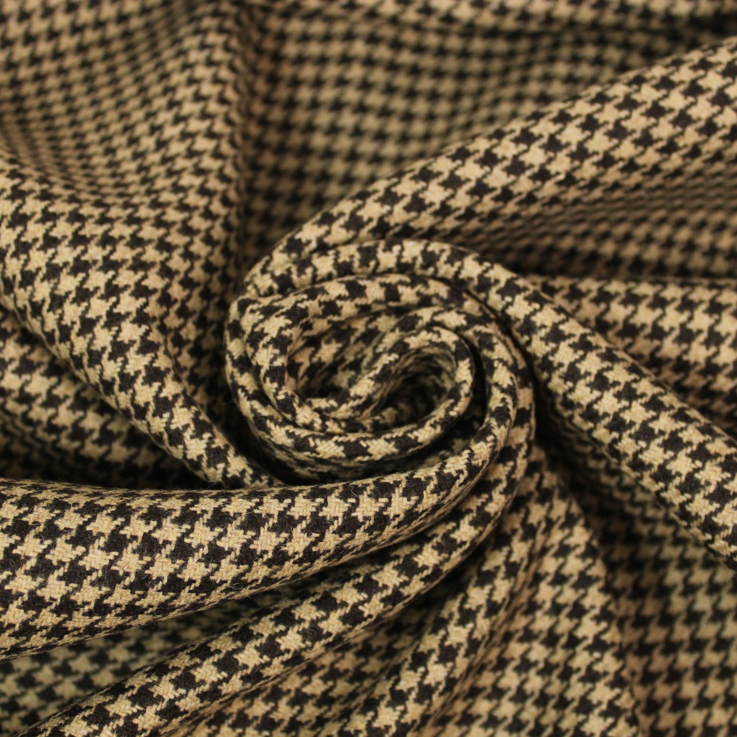 Tissu drap de laine - pieds de poule - beige et marron - photo 1/5 | So Tissus