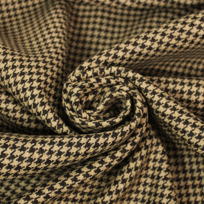 Tissu drap de laine - pieds de poule - beige et marron - photo 1/5 | So Tissus