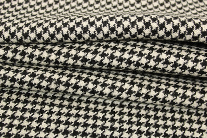 Tissu drap de laine - pieds de poule - blanc et noir - photo 2/5 | So Tissus