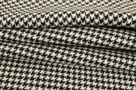 Tissu drap de laine - pieds de poule - blanc et noir - photo 2/5 | So Tissus