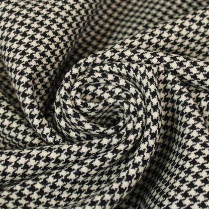 Tissu drap de laine - pieds de poule - blanc et noir - photo 1/5 | So Tissus
