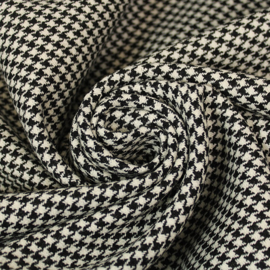Tissu drap de laine - pieds de poule - blanc et noir - photo 1/5 | So Tissus