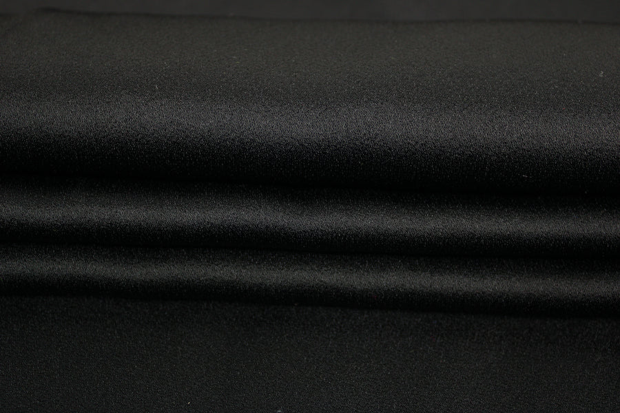 Tissu crêpe envers satin japonais - noir