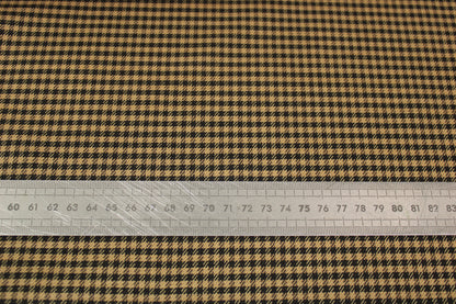 Tissu crêpe de laine - petits carreaux - noir , marron et beige - photo 5/5 | So Tissus