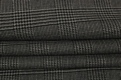 Tissu crêpe de laine - prince de galles - gris et noir - photo 2/5 | So Tissus