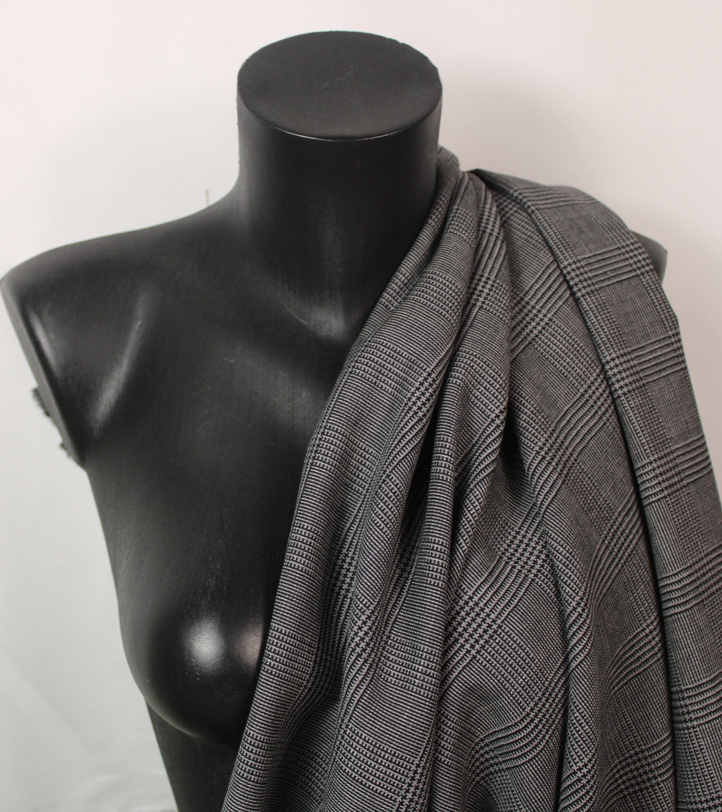 Tissu crêpe de laine - prince de galles - gris et noir - photo 3/5 | So Tissus