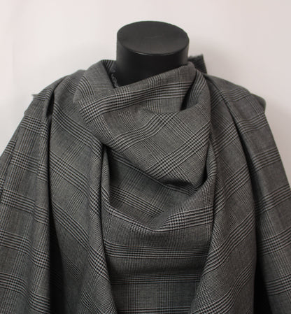 Tissu crêpe de laine - prince de galles - gris et noir - photo 4/5 | So Tissus