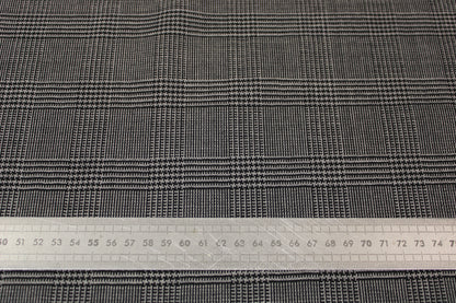Tissu crêpe de laine - prince de galles - gris et noir - photo 5/5 | So Tissus