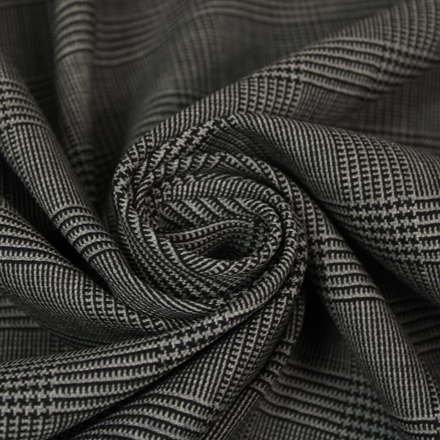 Tissu crêpe de laine - prince de galles - gris et noir - photo 1/5 | So Tissus