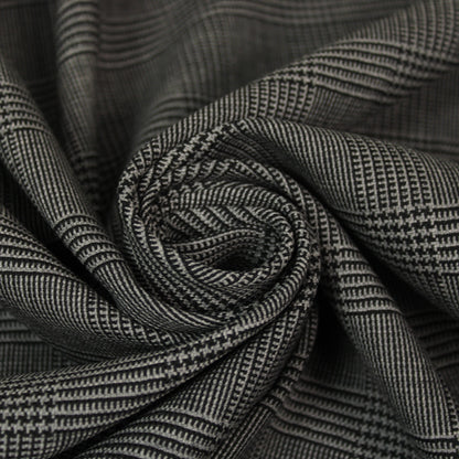 Tissu crêpe de laine - prince de galles - gris et noir - photo 1/5 | So Tissus