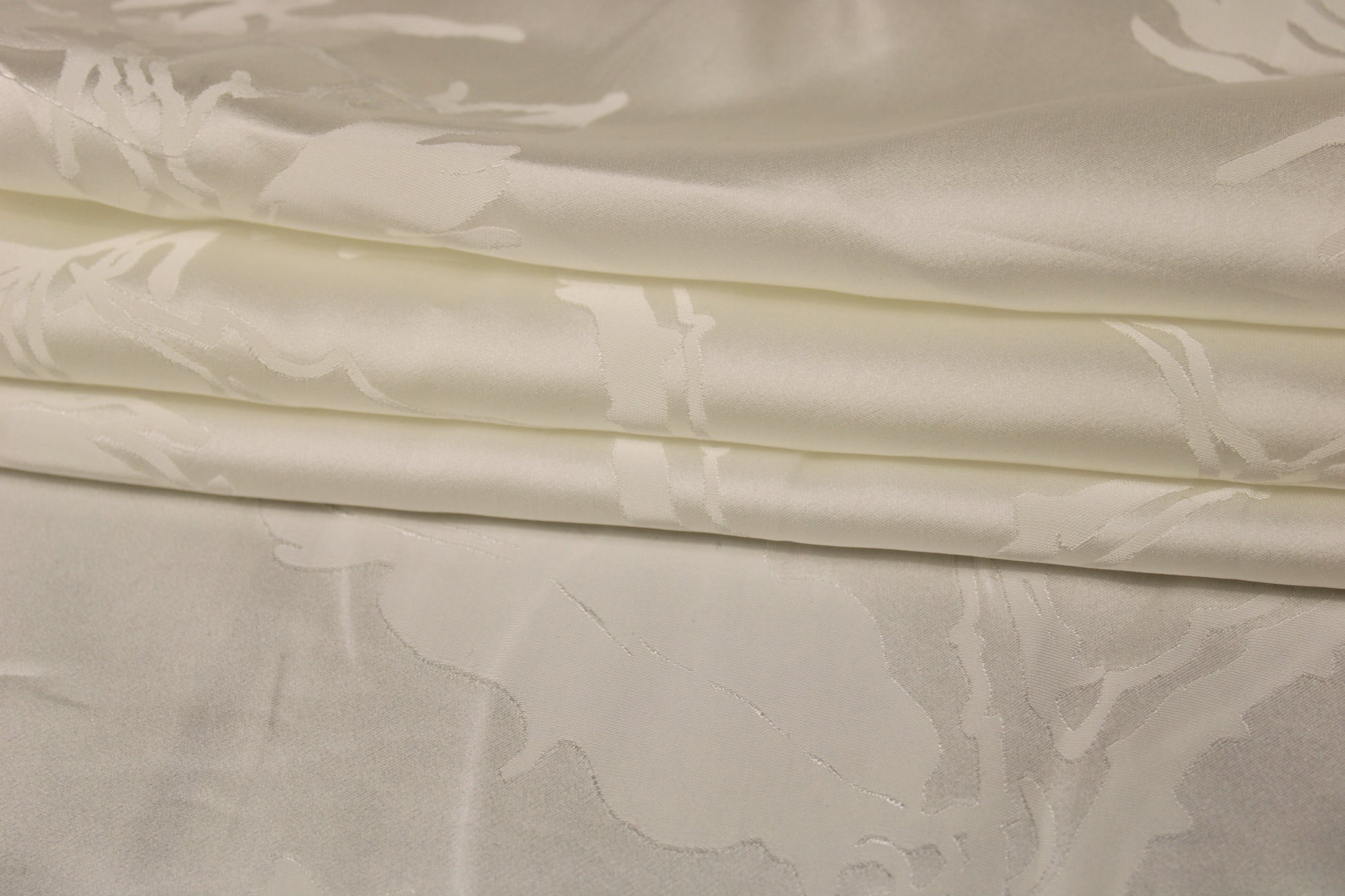 Tissu jacquard viscose - motif chardon - blanc - photo 2/5 | So Tissus