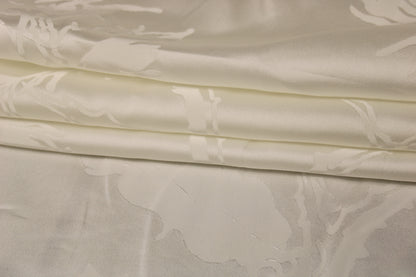 Tissu jacquard viscose - motif chardon - blanc - photo 2/5 | So Tissus