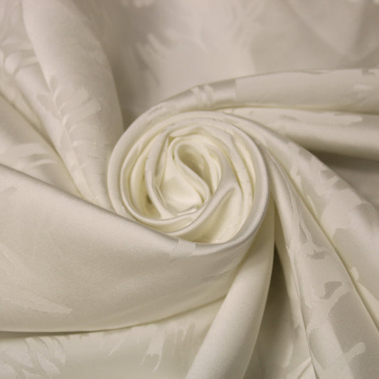 Tissu jacquard viscose - motif chardon - blanc - photo 1/5 | So Tissus