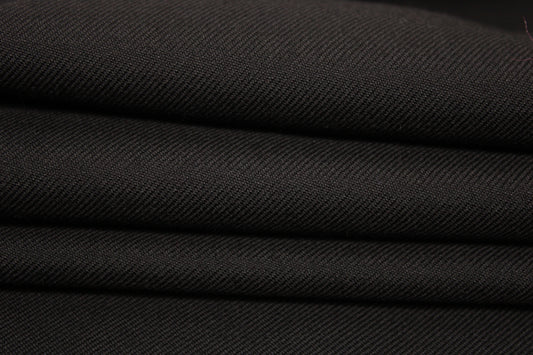 Tissu sergé de laine prestige - noir - photo 2/4 | So Tissus
