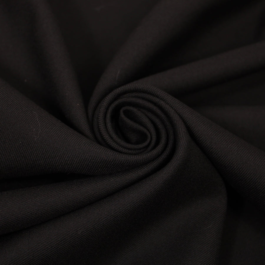 Tissu sergé de laine prestige - noir