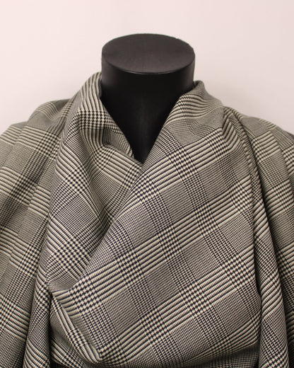 Tissu crêpe de laine - prince de galles - noir et blanc - photo 4/5 | So Tissus
