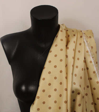 Tissu twill - à pois - vanille et marron clair - photo 3/5 | So Tissus