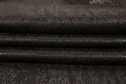 Tissu mousseline de soie et lurex - motif reptile - noir brillant - photo 2/4 | So Tissus