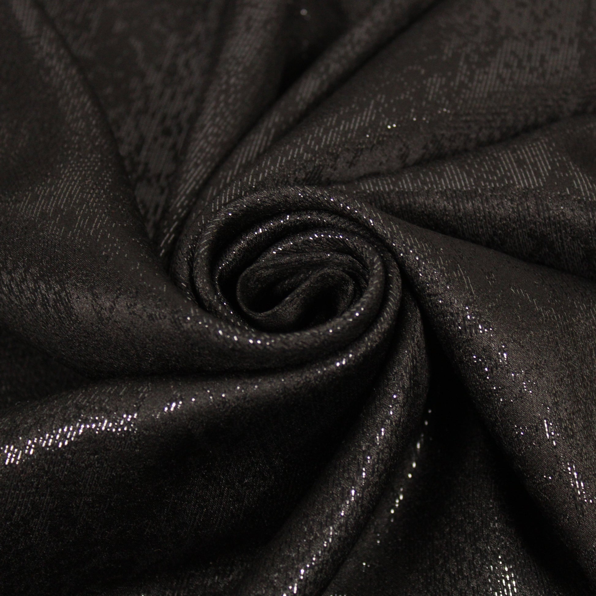 Tissu mousseline de soie et lurex - motif reptile - noir brillant - photo 1/4 | So Tissus