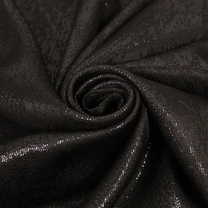 Tissu mousseline de soie et lurex - motif reptile - noir brillant - photo 1/4 | So Tissus