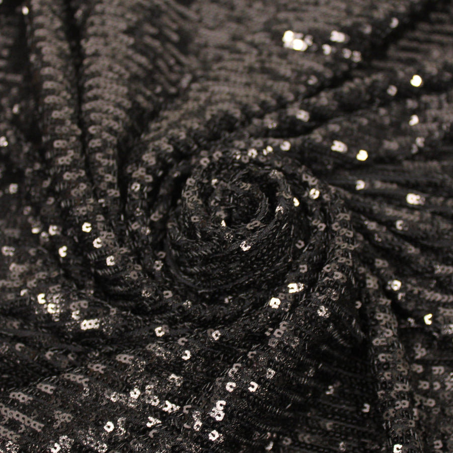 Tissu sequin - noir brillant